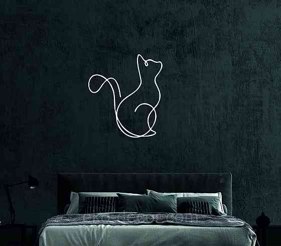 Декоративное настенное 3D Панно «Кот» Декор на стену с объемом 90*66 см, Белый Киев