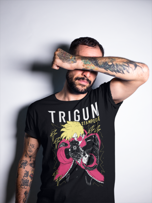 Футболка для мальчика аниме Васх Стампеде Моон Тригун оверсайз (рост от 165 до 180 ) Черний AnimeJ0245m Днепр - изображение 6