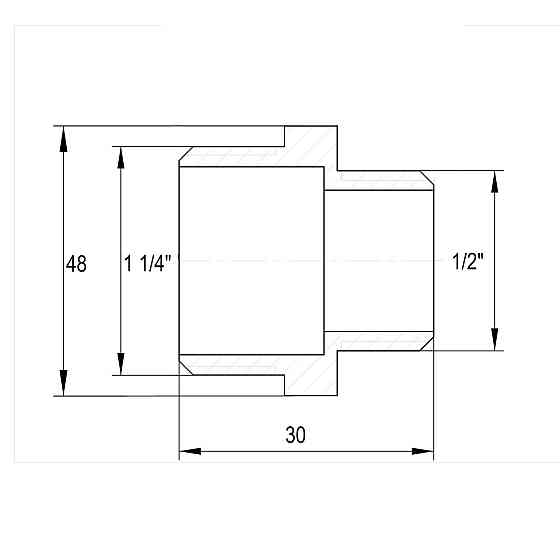 Ніпель редукційний латунний 1 1/4″ЗР х 1/2″ЗР штампований А0514А VA (000027682) Київ