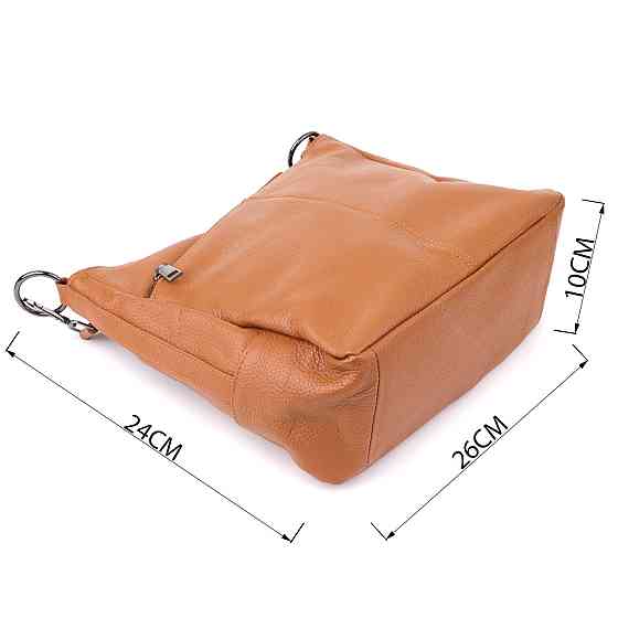 Жіноча сумка на два відділення з натуральної шкіри Vintage 23012 Коричневий Київ