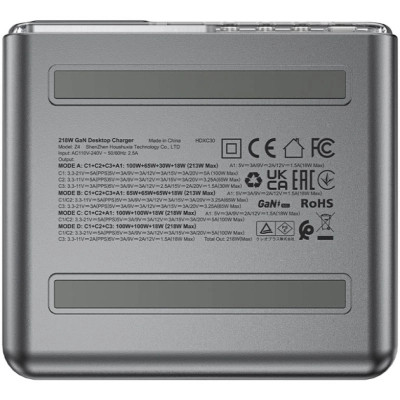 Зарядное устройство Acefast 4xUSB 218W (3xUSB-C + USB-A) Gan Z4 Fast Charger (6974316282587) Винница - изображение 6