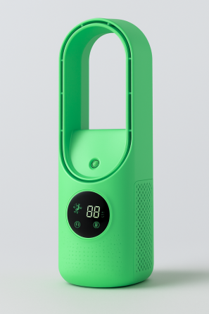 Вентилятор акумуляторний Smart 10042 з дисплеєм, зелений Винница