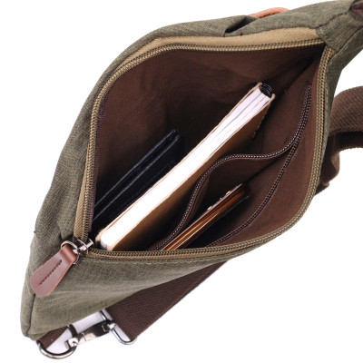 Сумка Vintage Через плечо для мужчин из текстиля Оливковая (22197) Винница - изображение 11