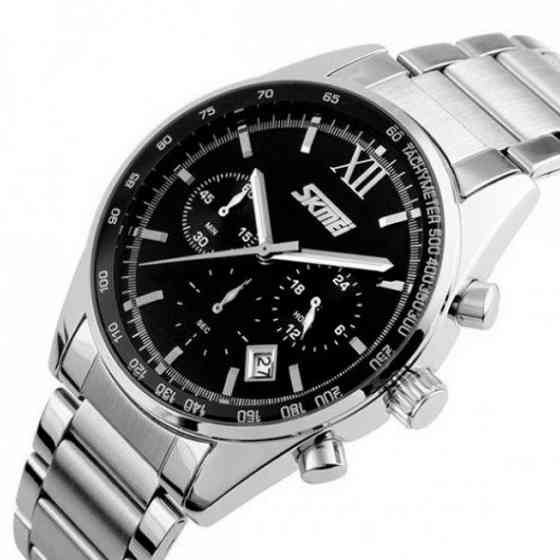 Чоловічий наручний годинник Skmei Tandem 9096 Сріблястий Київ