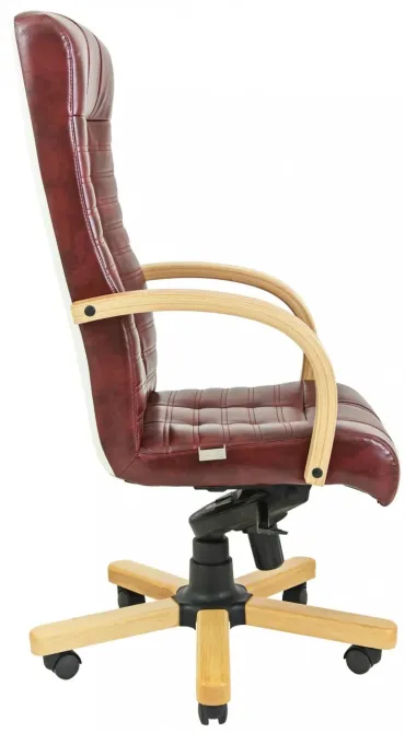 Офісне Крісло Керівника Richman Atlant Titan Bordo Wood-Beech М1 Tilt Бордовий Київ - фото 3