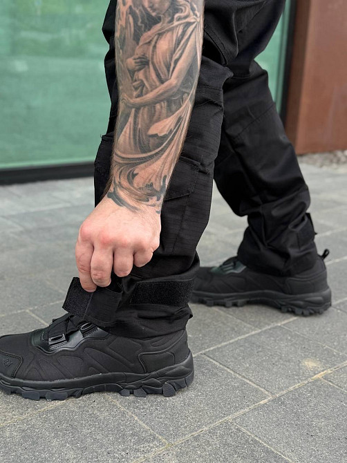 Чорні літні тактичні штани ріп-стоп, чоловічі військові штани ЗСУ для штурму, служби та повсякденного носіння Львів - фото 9