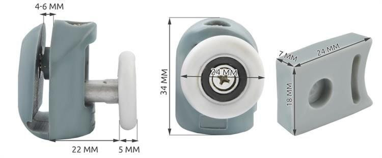 Ролики для душової кабіни 24 мм 8шт. комплект Ruhhy (3305) Нововолинськ - фото 10