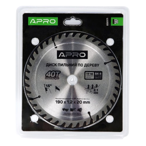 Диск пиляльний по дереву d190мм*20(16)мм 40T New APRO Житомир - изображение 2
