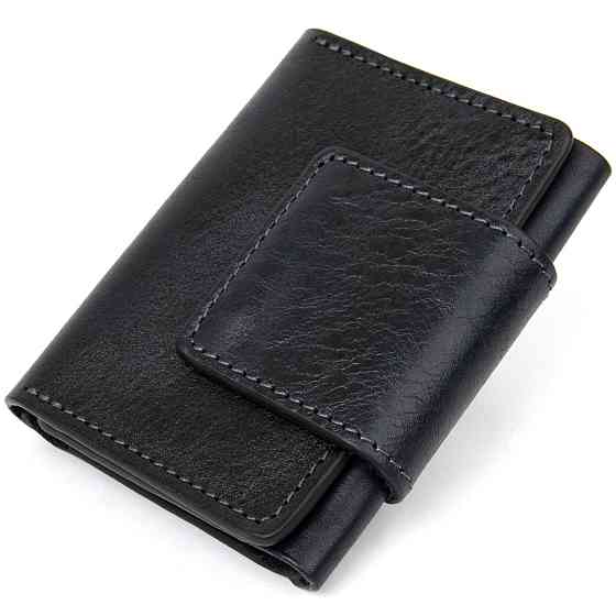 Шкіряна візитниця унісекс GRANDE PELLE 11338 Темно-синій Київ