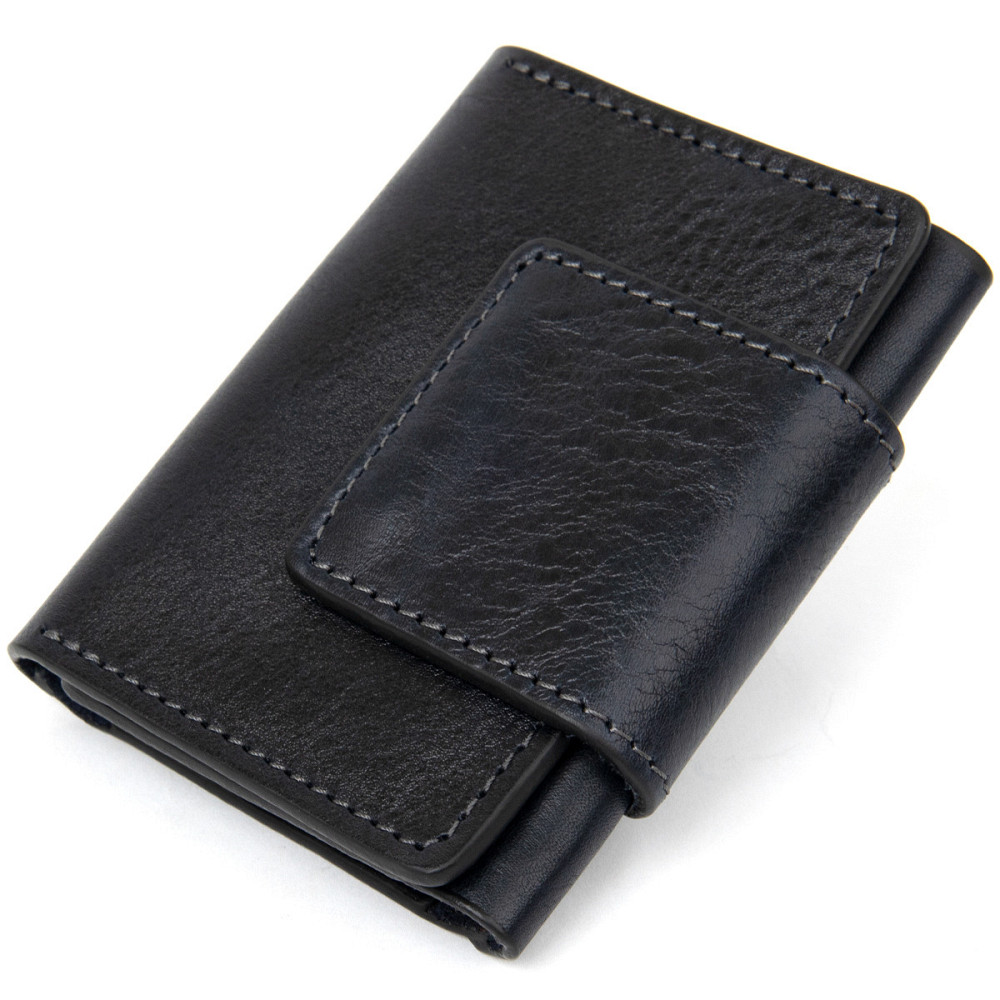 Кожаная визитница унисекс GRANDE PELLE 11338 Темно-синий Киев - изображение 1