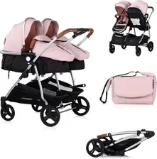 Детская коляска Chipolino Duo Smart Podnóżek Różowy Bliźniaczy Głęboko Spacerowy Киев