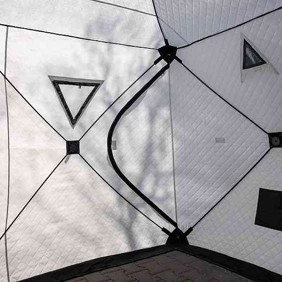 Намет зимовий утеплений "куб" (3-місний 210х210х210), Зимовий намет для рибалки туризму кемпінгу та подорожей Сірий LU-BD18G Київ