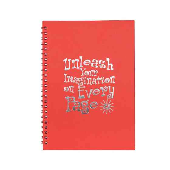 Скетчбук "Дай волю своїй уяві" 13102-KR з червоними листами, А5, на спіралі Вінниця