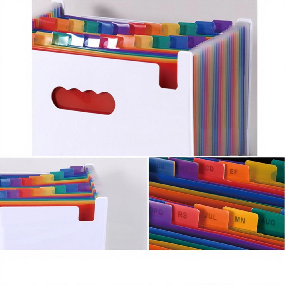 Папка-органайзер для хранения документов и файлов формат А4 на 12 отделений,,с цветными вкладками,черная 330x240x20 мм Каменец-Подольский - изображение 3