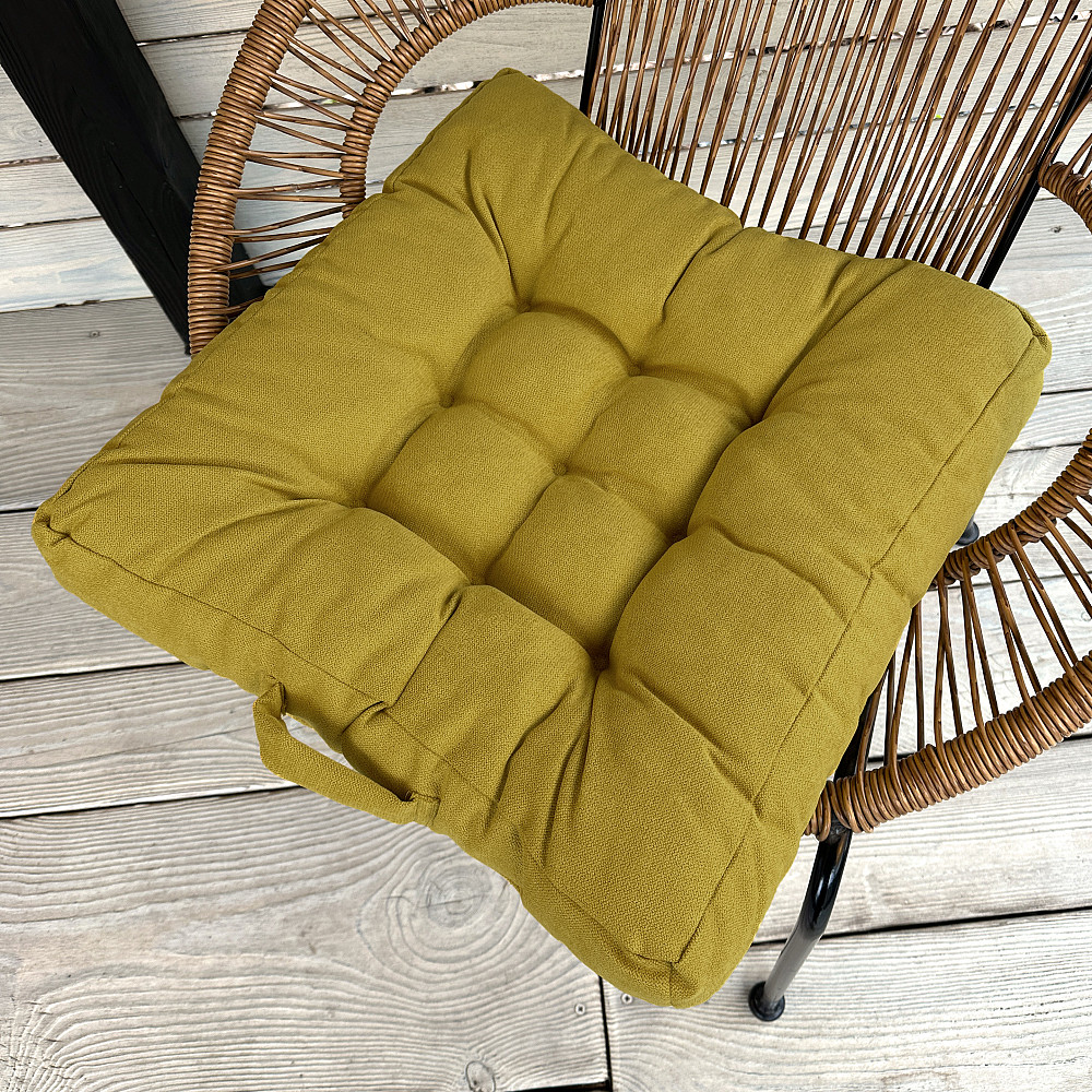 Подушка для стільців (50x50х8 см) Decorator Соро колір гірчичний 84-136 Київ - фото 1