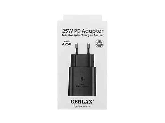 Мережевий зарядний пристрій PD Type-C A250 3A/PD25W чорний ТМ GERLAX Київ