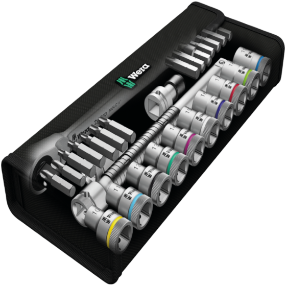 Набор торцевых головок и бит с трещоткой, удлинителем 1/2