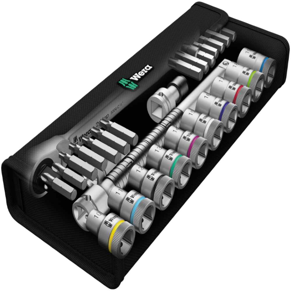 Набір торцевих головок та біт з тріскачкою, подовжувачем 1/2" 28од. Wera 8100 SC 8 Zyklop Metal 05004078001 Одеса - фото 5