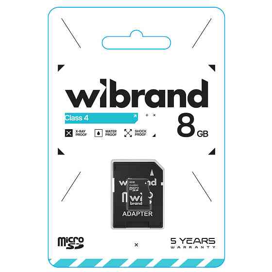 Карта пам'яті microSDHC Wibrand 8Gb class 4 (adapter SD) Київ