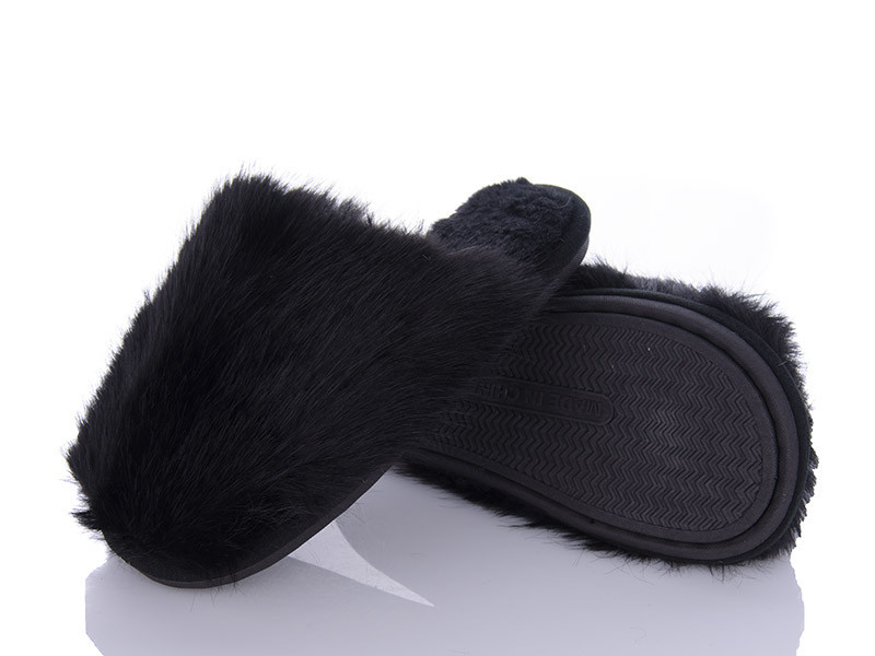 Тапочки жіночі домашні теплі закриті хутряні чорний Одеса - фото 6