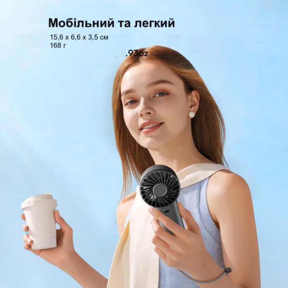 Портативный вентилятор Xiaomi Sothing Turbo Handheld Fan - Engine 60 (DSHJ-S-2415B) - 3600 mAh - Бел Киев