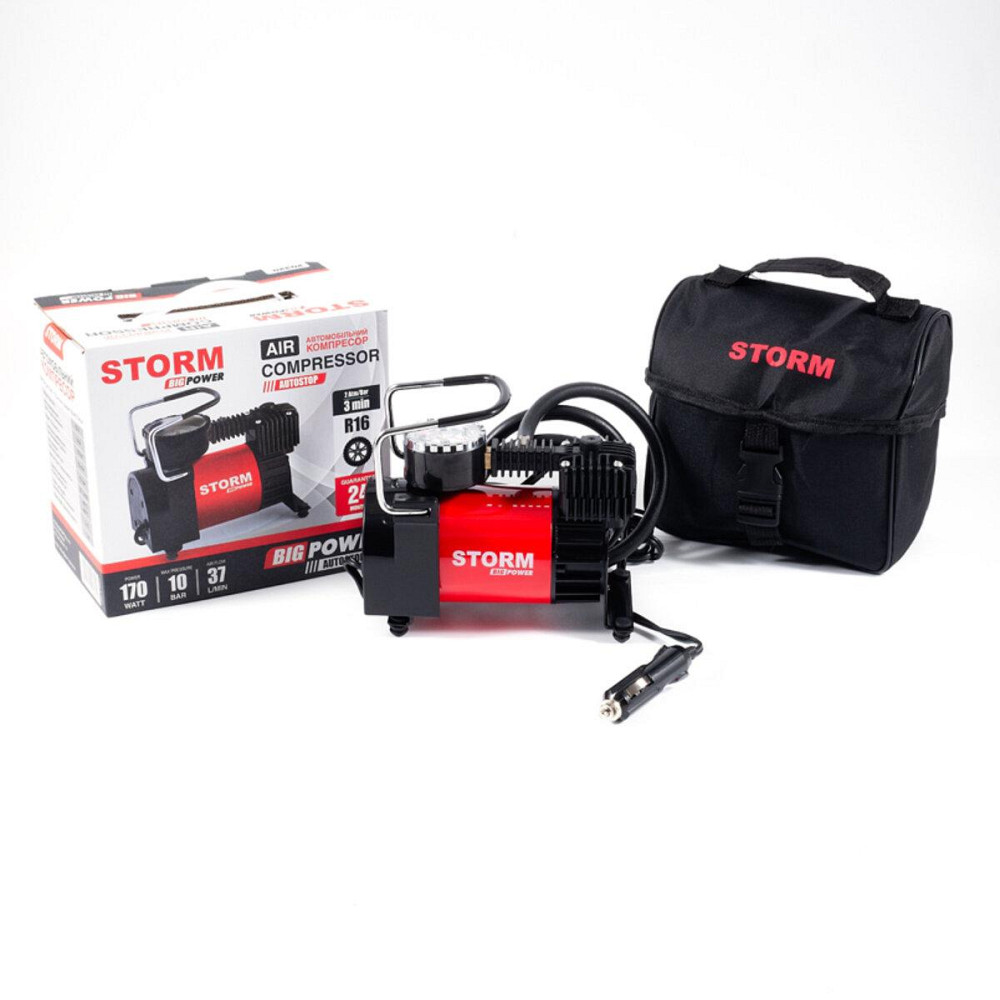 Компрессор автомобильный Storm Big Power Autostop 10 Атм 37 л/мин 170 Вт Киев - изображение 3