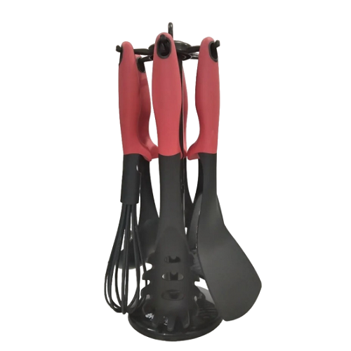 Набор нейлоновых поварешек из 7 предметов (красный) BN-468 (6 шт/ ящ) Одесса - изображение 2