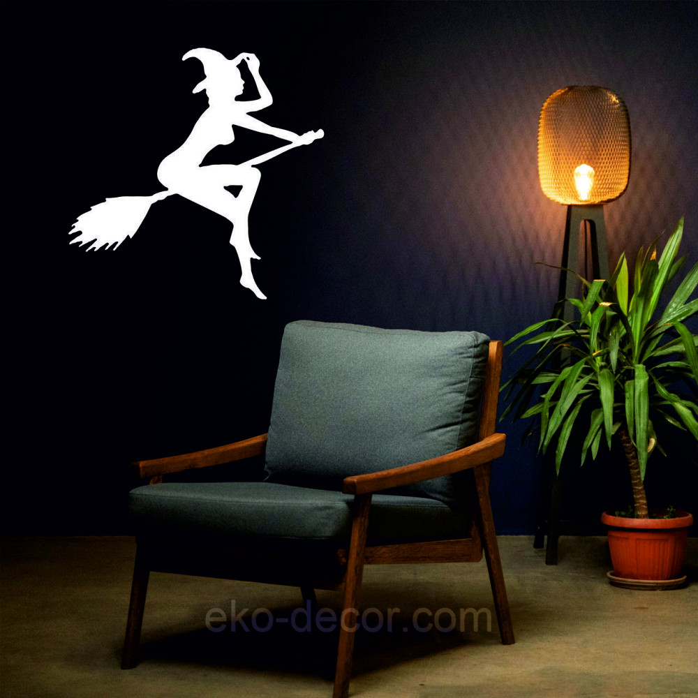 Декоративное настенное Панно «Ведьма на метле», Декор на стену 90*88 см, Белый Киев - изображение 4