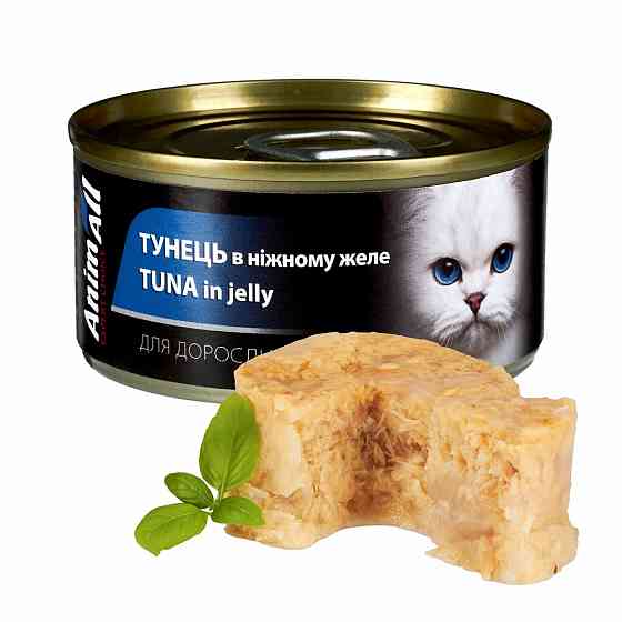 AnimAll АнімАлл вологий корм для котів, тунець у ніжному желе, 85г Київ
