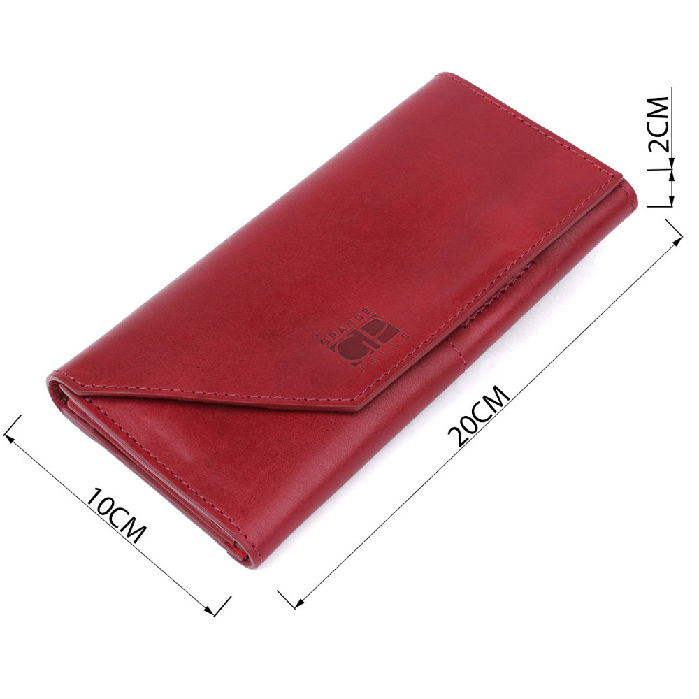 Отменный кожаный женский кошелек Grande Pelle 11576 Бордовый Киев - изображение 8