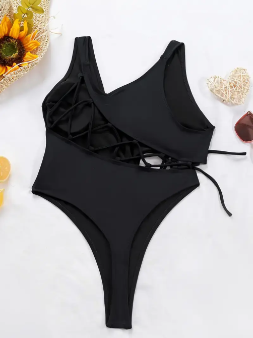 Купальник жіночий цілісний Чорний M Харків - фото 4