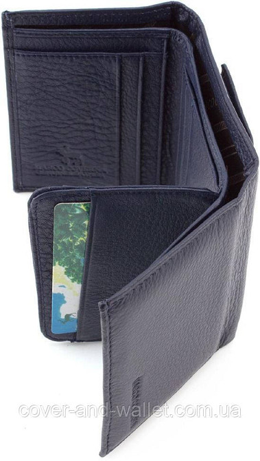 Стильный маленький женский кошелек синего цвета Marco Coverna MC-6055-3 Киев - изображение 9