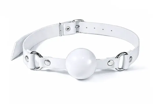Кляп силіконовий Feral Feelings Silicon Ball Gag White/White, білий ремінець, біла кулька Львов