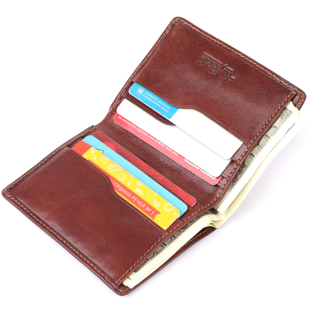 Гаманець для чоловіків з глянсової натуральної шкіри Tony Perotti 20897_1 (3549 moro) Коричневий Київ - фото 6