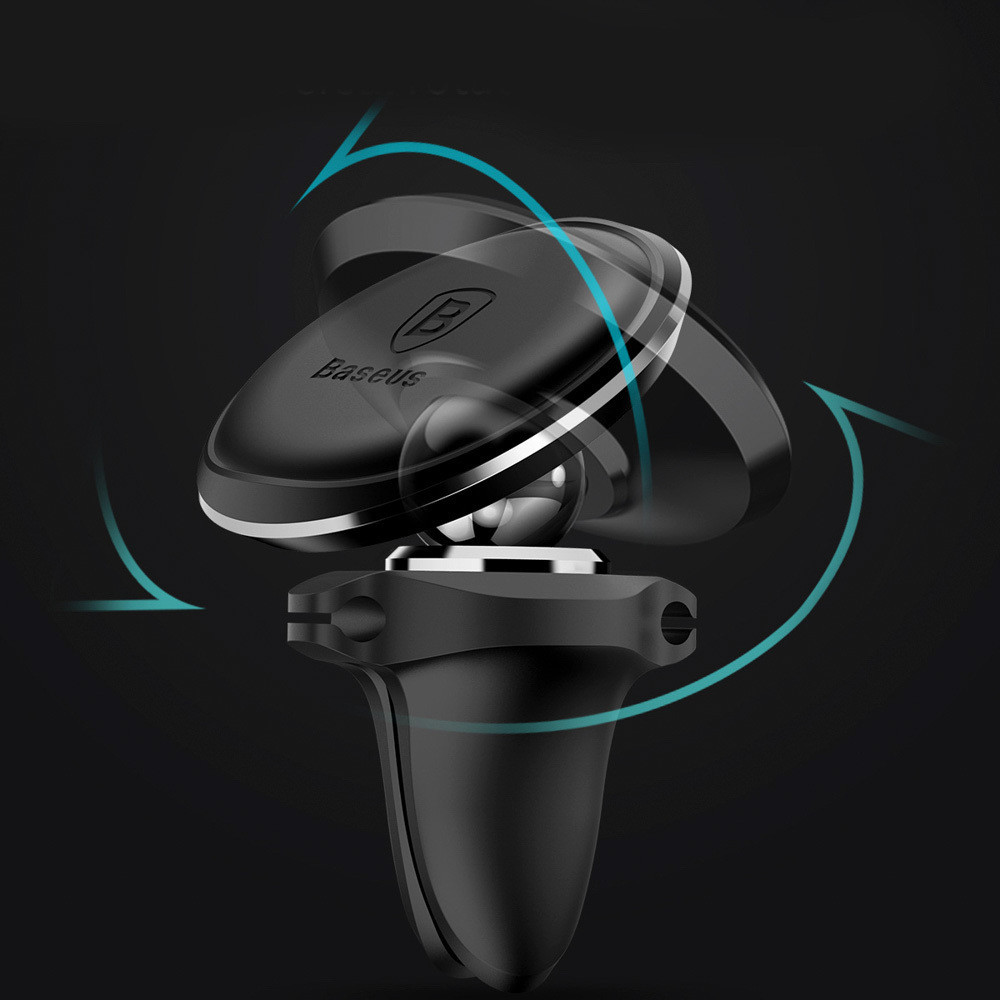 Магнітний автотримач для телефону Baseus Magnetic Air Vent Car Mount SUGX-A01 (Чорний) Николаев - изображение 8
