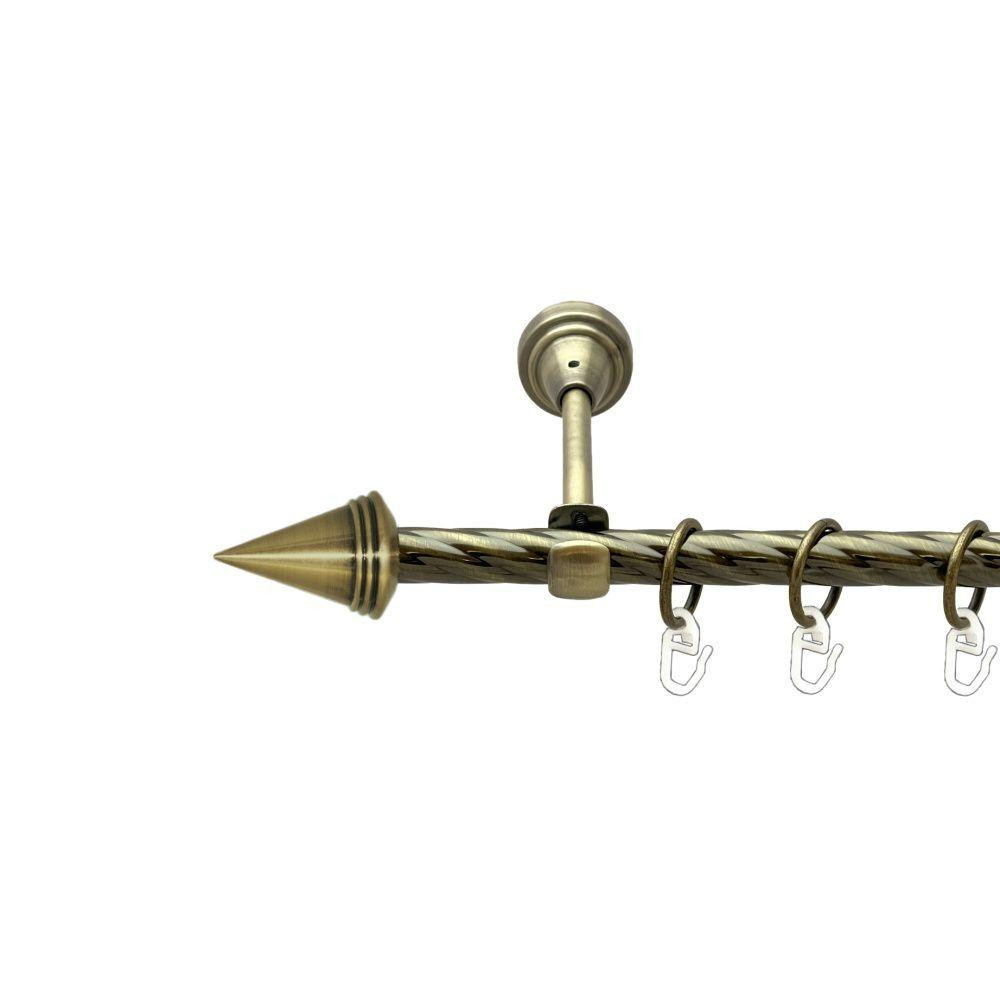 Карниз Orvit Конус металевий однорядний відкритий скручена труба кільце металеве Антик 16 мм 240 см Львов - изображение 1