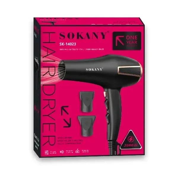 Фен для волосся Sokany SK-14023 2800 Вт, AC мотор 5417, 3 м кабель, режими нагрівання та охолодження, захист волосся Одеса - фото 2