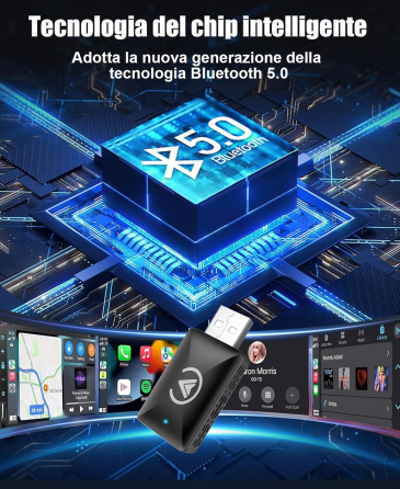 Бездротовий адаптер Robofun Carplay, Bluetooth 5.4, Бездротовий автомобільний Carplay, Без затримки, Стабільне з'єднання Київ