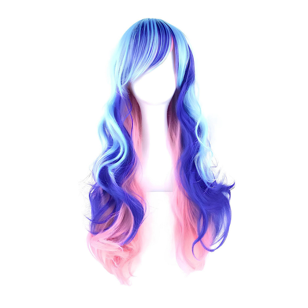 Длинные парики RESTEQ - 70см, синий, розовый, голубые волнистые волосы, косплей, аниме Киев - изображение 3