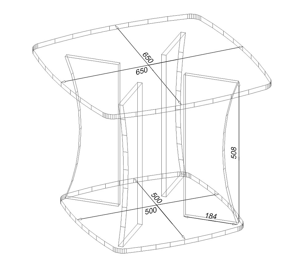 Стіл журнальний Квант №1, Бетон, 650/650/550 Львів - фото 2