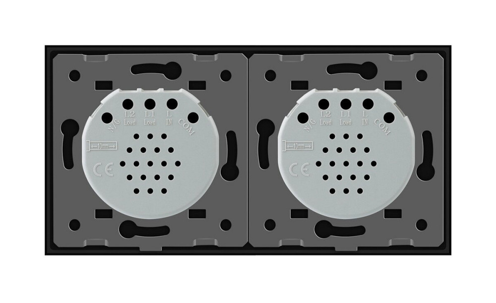 Сенсорний диммер 2 сенсора (1-1) LIVOLO чорний матове скло Коломия - фото 4