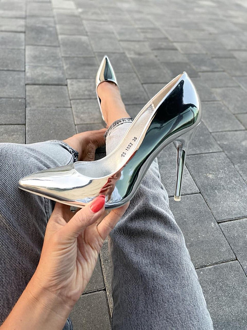 Comer Туфлі жіночі COMER срібні еко-лак каблук 11см 36р (4789) Коломыя - изображение 2