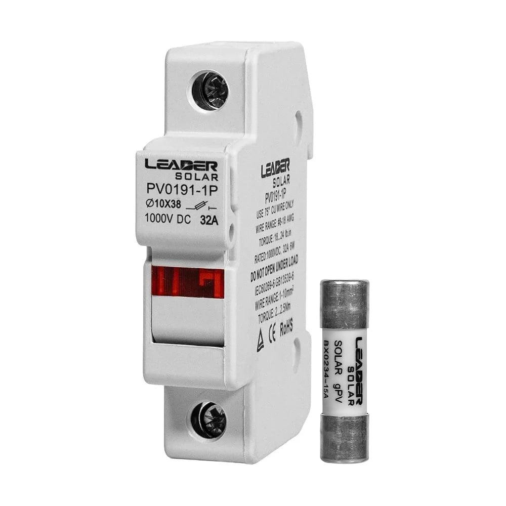 Комплект роз'єднувача та запобіжника 1000V Leader 32A PV0191-1P та 15A BX0234 для сонячних панелей (42-00229-1) Киев - изображение 8