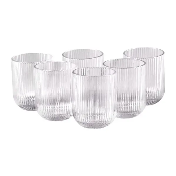 Набір склянок 6 шт скляні склянки 250 (мл) для соку, лимонаду, коктейлів склянки для напоїв HP7112RB Київ