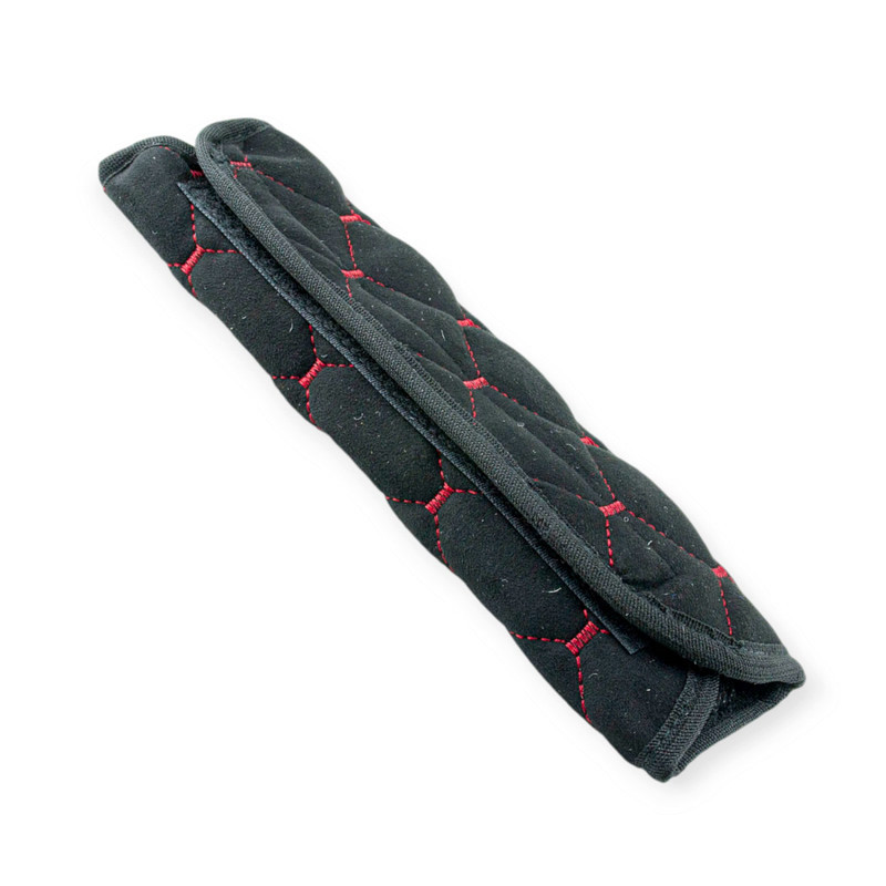 Чехол ремня безопасности l велюр черный, красный ромб Мукачево - изображение 1