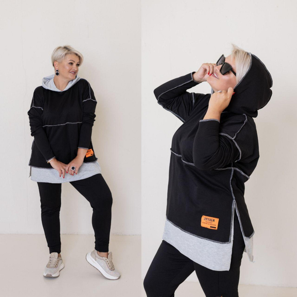 Женский прогулочный костюм двунитка Черный, 54/58 Одесса - изображение 9