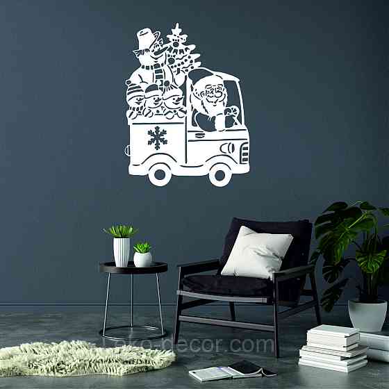 Декоративное настенное Панно «Новый год», Декор на стену 90*68 см, Белый Киев