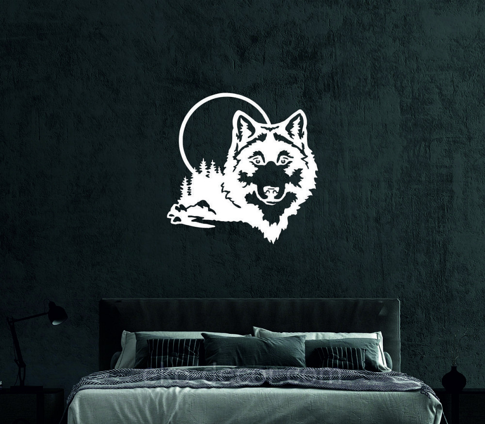 Декоративне настінне Панно «Вовк», Декор на стіну 90*90 см, Білий Київ - фото 4