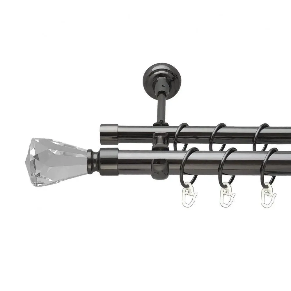 Карниз Orvit Лучетта металевий дворядний відкритий гладка труба кільце металеве Онікс 25\16 мм 240 см Львов - изображение 1