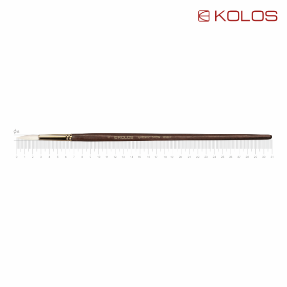 Пензель синтетика кругла Snow 1098R № 8 довга ручка KOLOS Київ